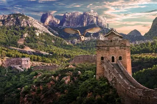 photoshop，中国长城，风景，建筑，建筑结构，山脉，过去，历史