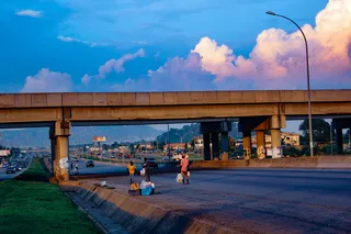 地区, 业务, 当地人, 日落, 晚上, 尼日利亚, 尼日利亚人, 多彩