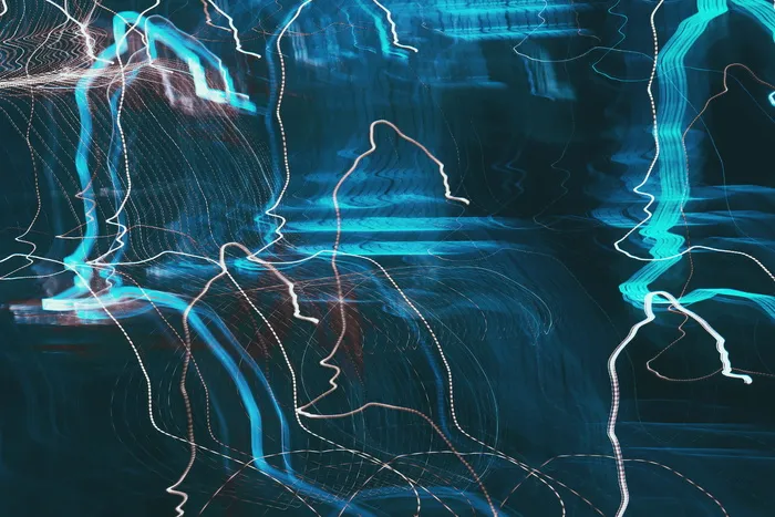 蓝色和白色霓虹灯线条数字壁纸