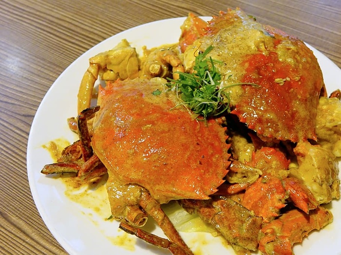 炖螃蟹，白，盘子，螃蟹，奶油咸蛋螃蟹, 海鲜、咸蛋、餐馆