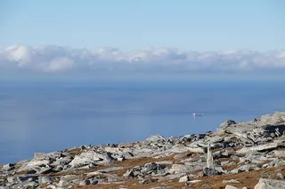 风景摄影，岩层，云，天，海，船，岩石