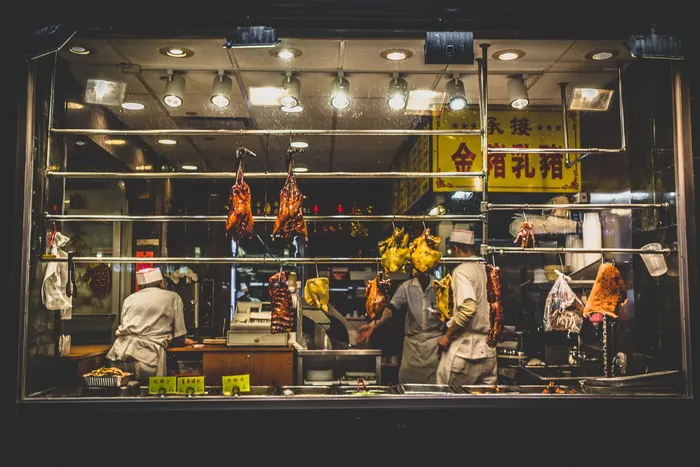 纽约、唐人街、美国、纽约、食品、照明、室内、人群