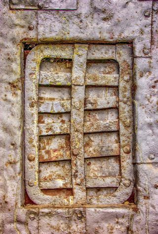 特写、照片、灰色、混凝土、墙、建筑、金属、闭合