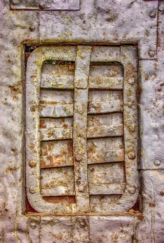 特写、照片、灰色、混凝土、墙、建筑、金属、闭合