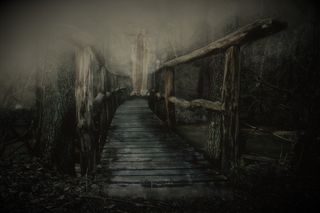 隧道，黑暗，秘密，紧张，光明，人类，全景，雾