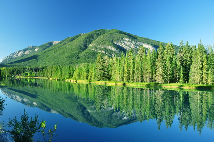 风景摄影，岛屿，身体，水，班夫，国家，公园，a