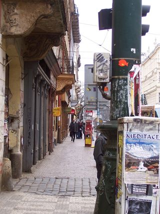 布拉格，步行，街道铺路石，步行区，市中心，城市，建筑结构