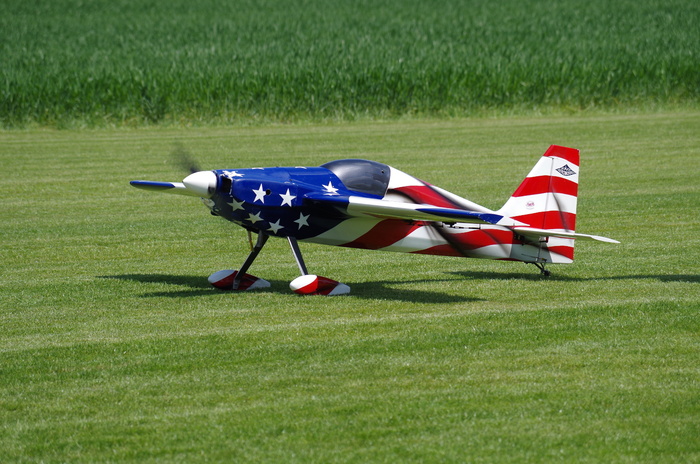 飞机，着陆，模型，草地，飞机，绿色，户外，战斗机