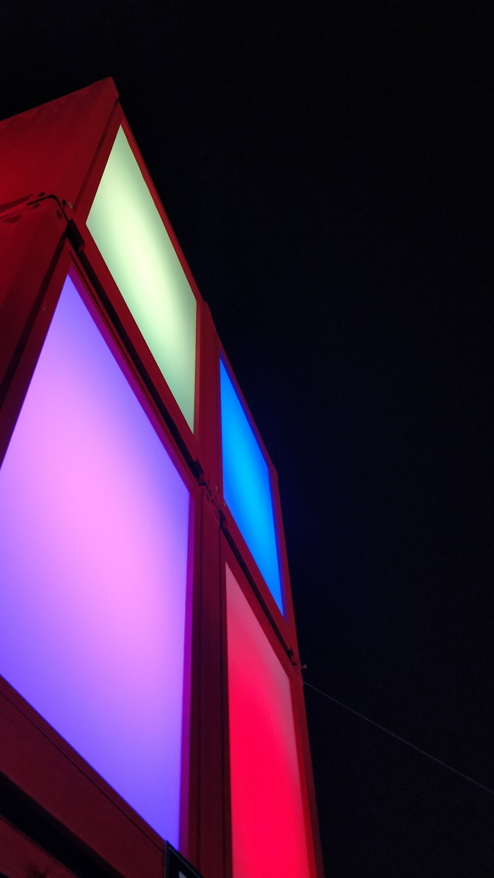 灯, 霓虹灯, 盒子, 晚上, 照亮, 没有人, 低角度视图, 建筑