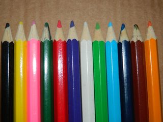 颜色, 铅笔, 办公室, 用品, 对象, 红色, 黄色, 蓝色