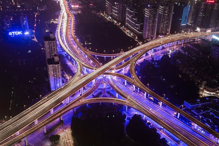 鸟瞰、全景、timelaps照片、桥梁、区域、摄影、灰色、混凝土