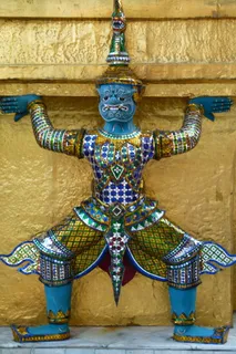 皇宫，曼谷，黄金，神，雕像，佛教，泰国，人物