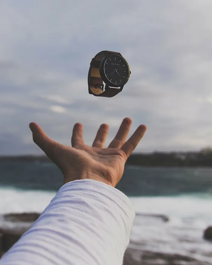 手表，手，选择性，聚焦摄影，手掌，户外，模糊，海洋