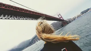 美国旧金山，金门大桥，头发，金发，大桥，创业，梦想