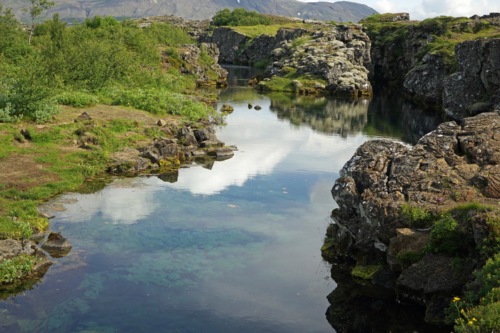 湖，冰岛，熔岩，小湖，火山岩，田园诗，景观，水