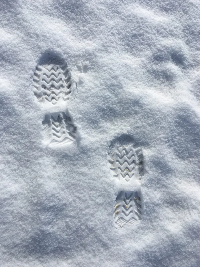 雪，鞋步，脚印，冬天，自然，季节，天气，冰
