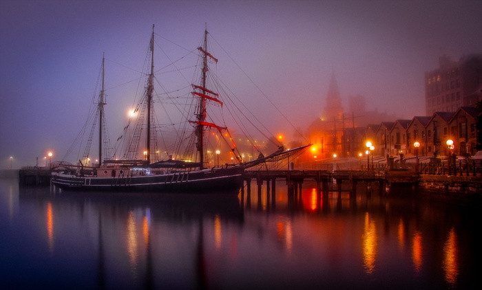 澳大利亚，岩石，雾，温暖，喜怒无常，船，平稳，长时间暴露