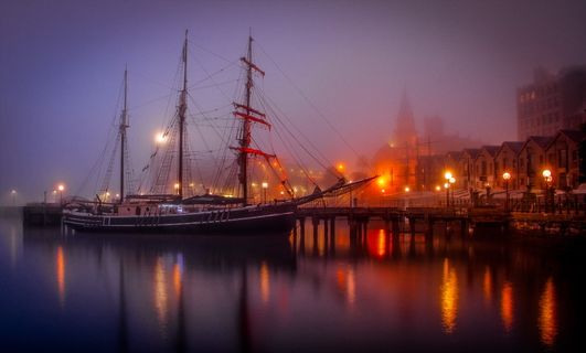 澳大利亚，岩石，雾，温暖，喜怒无常，船，平稳，长时间暴露