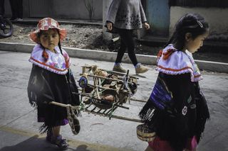 哥伦比亚、坎巴尔、儿童、社区、妇女、儿童、土著、印第安人