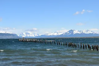 巴塔哥尼亚、智利纳塔莱斯港、瓦塞尔斯特格、码头、海桥、麦哲伦海峡