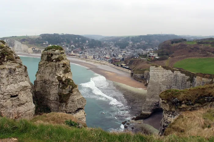 etretat，法国，岩石，白崖，诺曼底，旅游，度假，港口