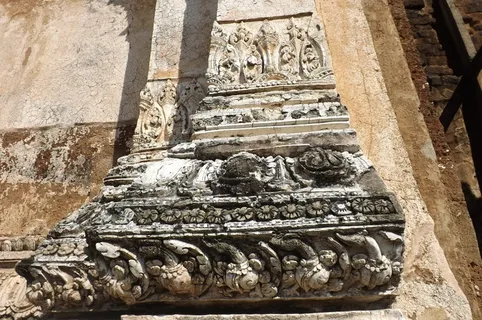 灰泥，wat mahathat lopburi，lop buri，建筑结构，过去，建筑，历史，艺术和工艺