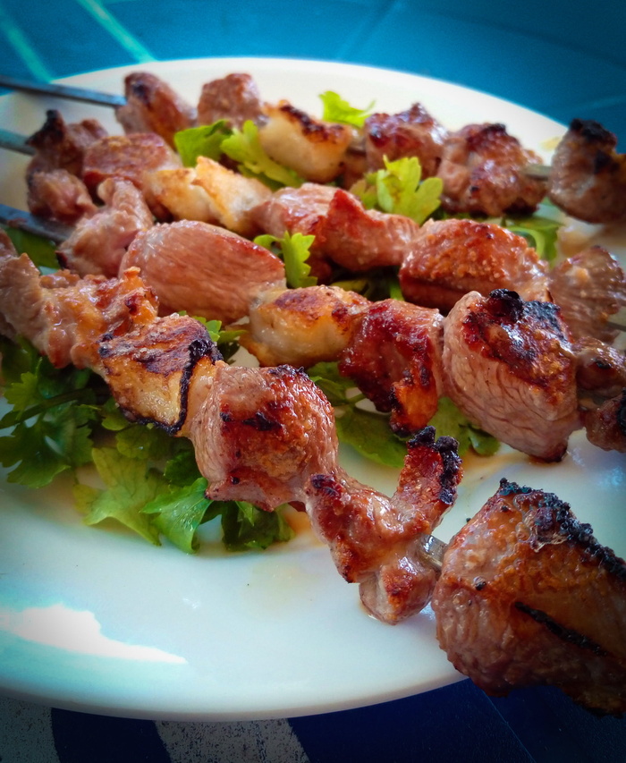 烧烤，烧烤，食物，肉，盘子，猪肉，美食，餐