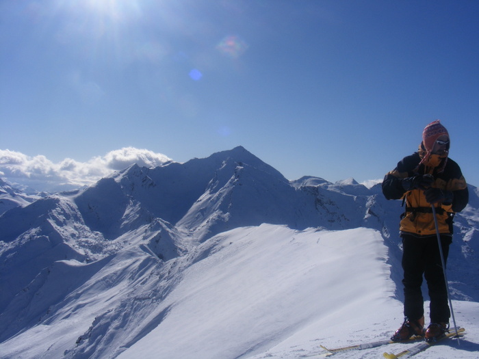 山，山顶前，下降，下雪，徒步旅行，滑雪，极限，更高