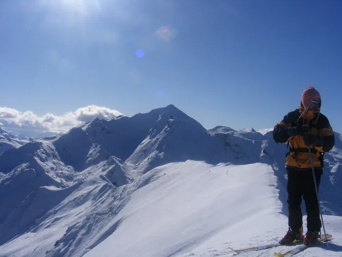 山，山顶前，下降，下雪，徒步旅行，滑雪，极限，更高