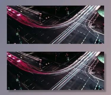 街角红白相间的车灯 街角红白相间的车灯