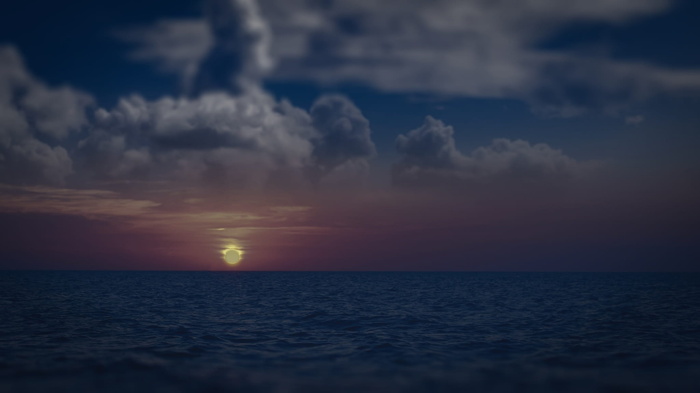 海梦，梦，梦，海，天空，夜，月，日落