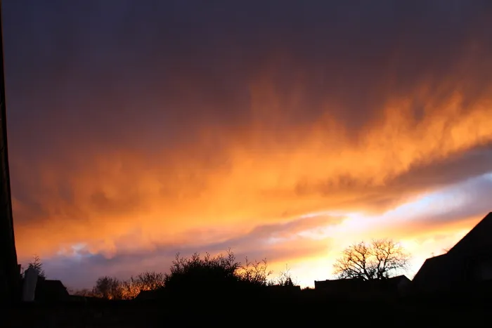 天空，红色的天空，心情，法本斯皮尔，自然，怪异，橙色，剪影