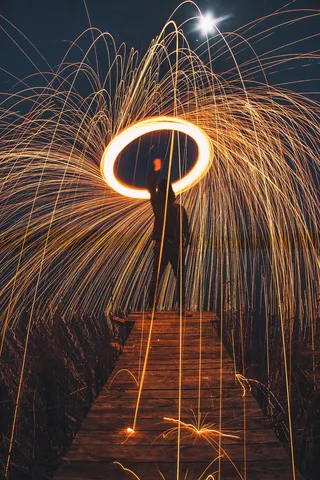 俄罗斯, 下诺夫哥罗德州, 议案, 长时间曝光, 照亮, 纺纱, 钢丝绒, 一个人