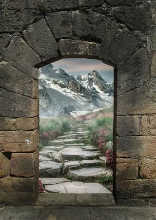 照片，棕色，混凝土，墙壁，幻想，大门，拱门，大门