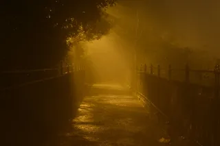 夜，香港，光，雾，维多利亚，山顶，城市，旅游