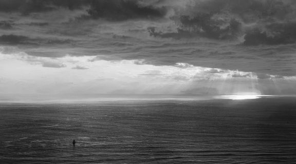 美国，檀香山，钻石头，海洋，黑白，云，水，阳光