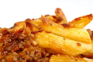 佩恩意大利面，牛肉，脂肪团，奶酪，五颜六色，烹饪，美味