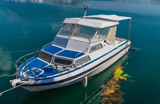 希腊，nea artaki，彩色背景，商业码头，工艺，文化，日，渔船