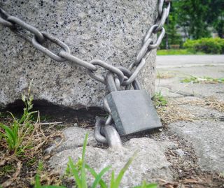 挂锁，链条，封闭，旧，安全，安全，保护，链锁