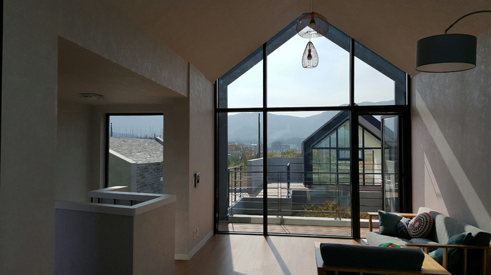 房子, 住宅, 设计, 室内, 韩国, 客厅, 窗口, 室内