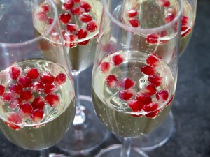 四个，装满的，香槟酒杯，香槟，开胃酒，酒精，perly，prosecco