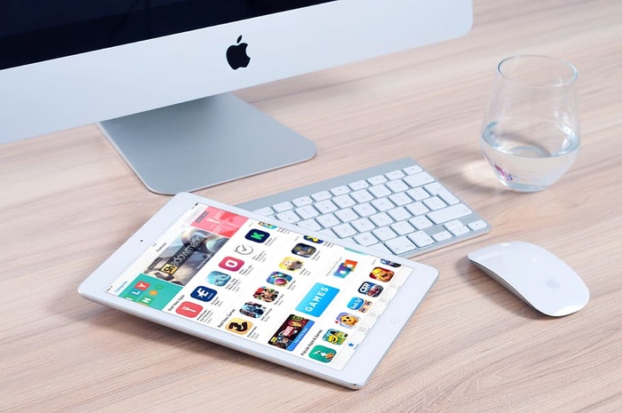 白色、ipad mini、银色苹果键盘、imac、苹果、实体模型、应用程序、ipad