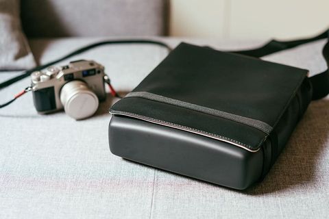 采购产品袋子，照相机，contax，胶片照相机，moleskine，黑色，钛，沙发