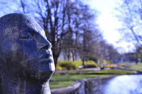 雕塑，雕像，头，脸，人，青铜，艺术，艺术品