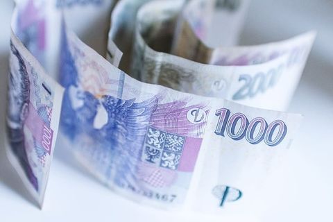 捷克货币的细节。捷克货币。