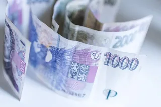 捷克货币的细节。捷克货币。