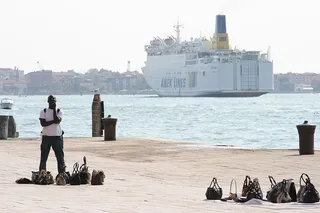 威尼斯，港口，轮船，推销员，意大利，水，海，站立