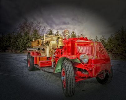 消防车、卡车、hdr、复古、经典、老旧、古董、消防