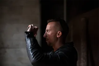 男人，男人，摄影师，皮革，夹克，人，头像，成年人