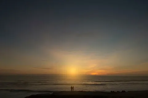 二,人,海岸,黄金,小时,附近,身体,水 二,人,海岸,黄金,小时,附近,身体,水